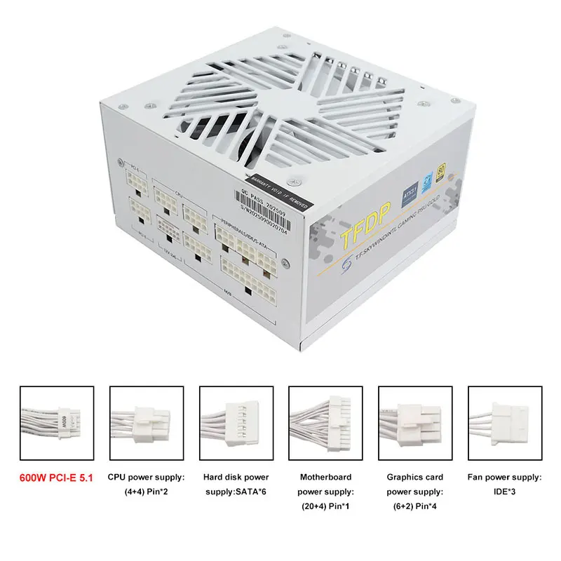 White 750w 850w 1000W 1200W Wa - Power Supply 750W recension och pris